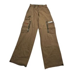 Sideout Vintage Cargo Pants Khaki Brown Multi Pocket Distressed Mens Size 30x30